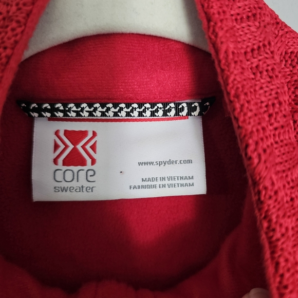 Spyder Core Sweater Womens Size M Jacket Vampire Red Full Zip Cable Knit Lined - Picture 6 of 16